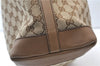 Authentic GUCCI Craft Shoulder Tote Bag GG Canvas Leather 247209 Brown 6667E