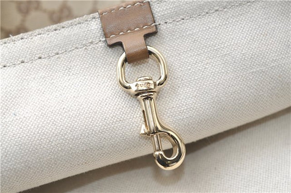 Authentic GUCCI Craft Shoulder Tote Bag GG Canvas Leather 247209 Brown 6667E