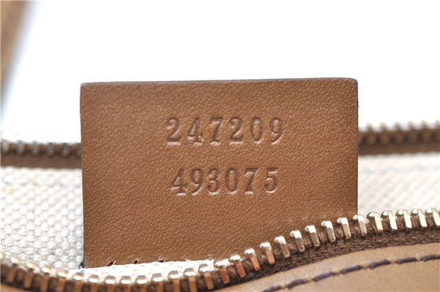 Authentic GUCCI Craft Shoulder Tote Bag GG Canvas Leather 247209 Brown 6667E