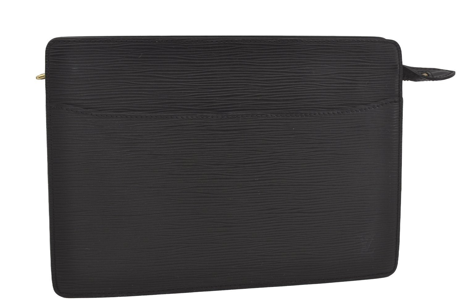 Authentic Louis Vuitton Epi Pochette Homme Clutch Hand Bag Black M52522 LV 6668I