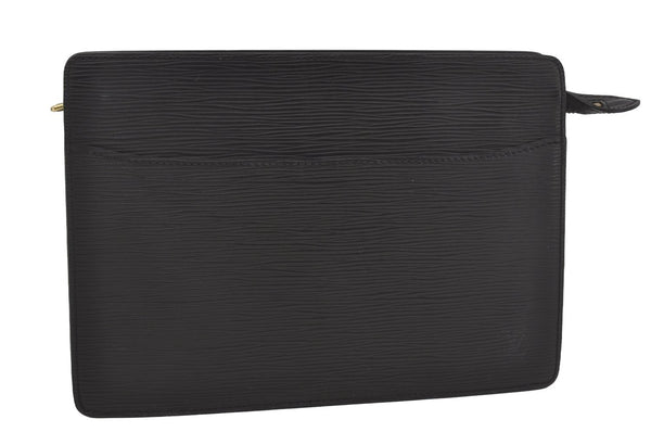 Authentic Louis Vuitton Epi Pochette Homme Clutch Hand Bag Black M52522 LV 6668I
