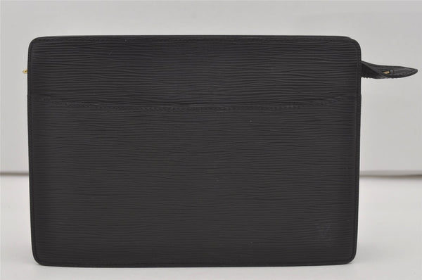 Authentic Louis Vuitton Epi Pochette Homme Clutch Hand Bag Black M52522 LV 6668I