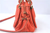 Authentic Chloe Paraty 2Way Shoulder Cross Body Hand Bag Leather Orange 6669D