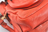 Authentic Chloe Paraty 2Way Shoulder Cross Body Hand Bag Leather Orange 6669D