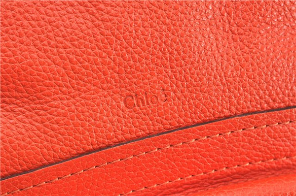 Authentic Chloe Paraty 2Way Shoulder Cross Body Hand Bag Leather Orange 6669D