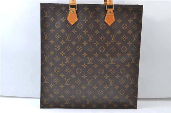 Authentic Louis Vuitton Monogram Sac Plat Hand Tote Bag M51140 LV 6669E