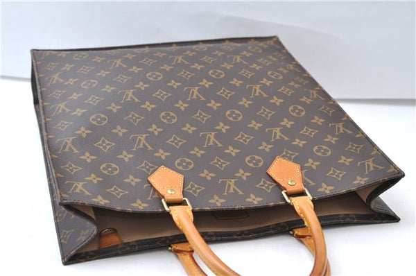 Authentic Louis Vuitton Monogram Sac Plat Hand Tote Bag M51140 LV 6669E