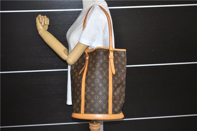 Authentic Louis Vuitton Monogram Bucket GM Shoulder Tote Bag M42236 LV 6670E