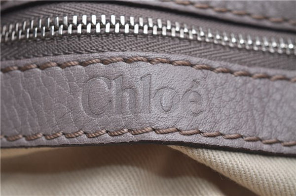 Authentic Chloe Mini Paddington Leather Hand Bag Gray 6671D