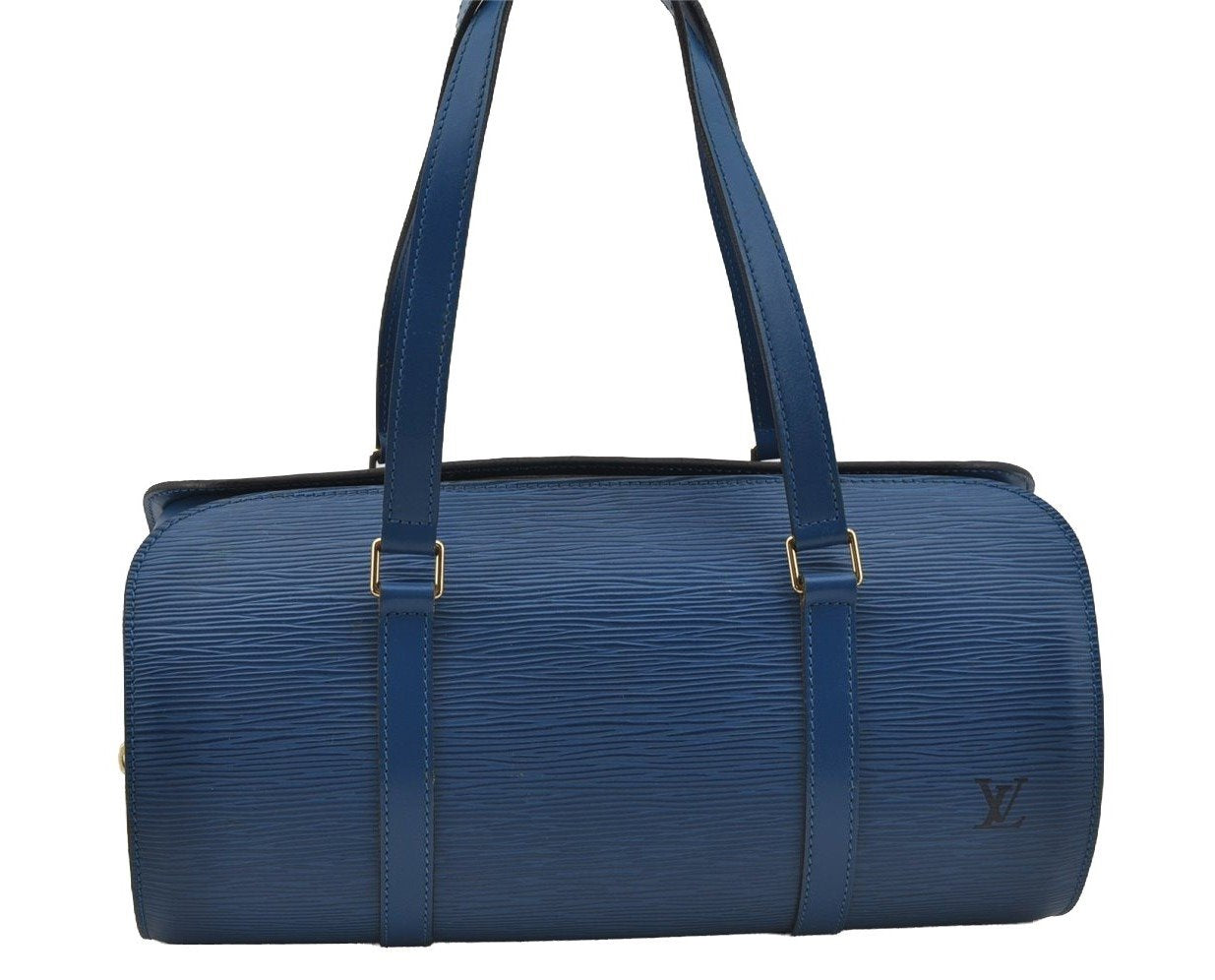 Authentic Louis Vuitton Epi Soufflot Hand Bag Blue M52225 LV 6671I