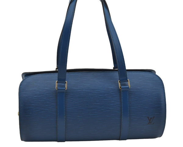 Authentic Louis Vuitton Epi Soufflot Hand Bag Blue M52225 LV 6671I