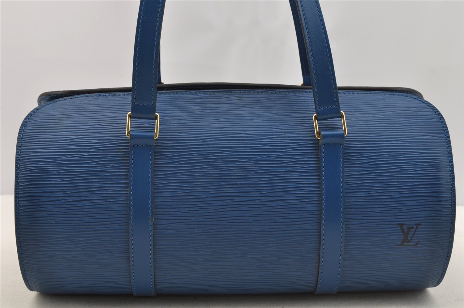 Authentic Louis Vuitton Epi Soufflot Hand Bag Blue M52225 LV 6671I