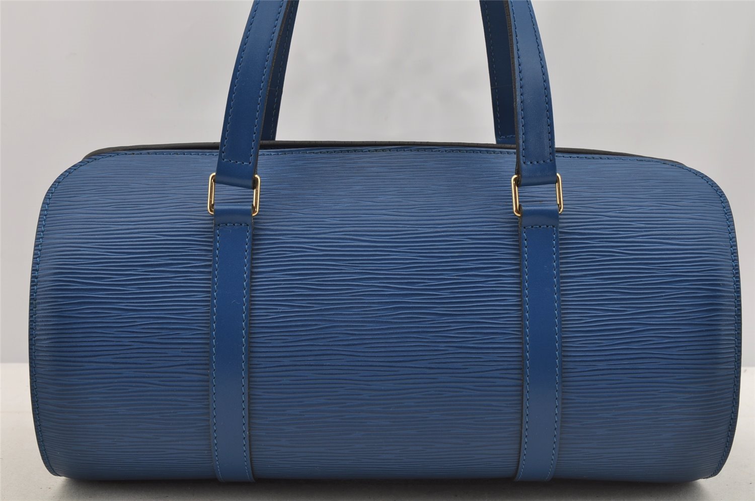 Authentic Louis Vuitton Epi Soufflot Hand Bag Blue M52225 LV 6671I