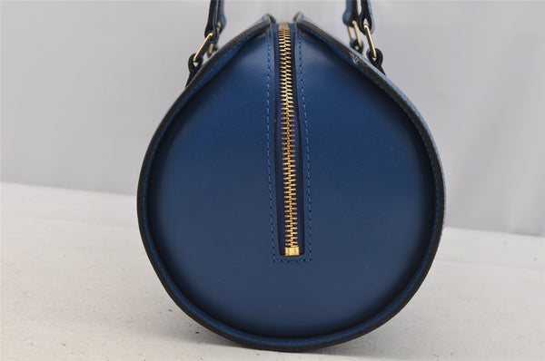 Authentic Louis Vuitton Epi Soufflot Hand Bag Blue M52225 LV 6671I