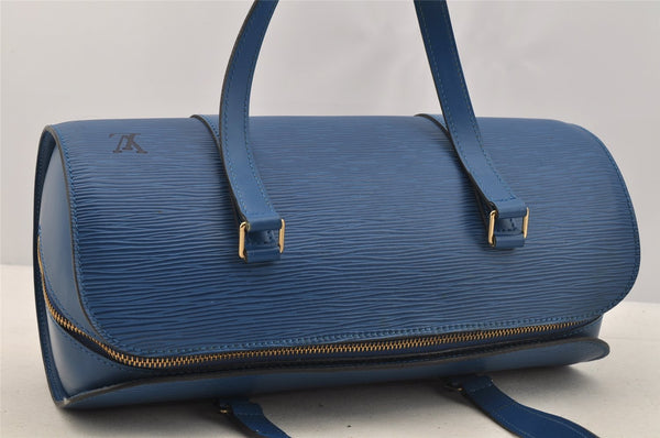 Authentic Louis Vuitton Epi Soufflot Hand Bag Blue M52225 LV 6671I