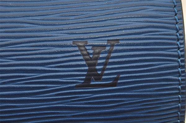 Authentic Louis Vuitton Epi Soufflot Hand Bag Blue M52225 LV 6671I