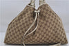 Authentic GUCCI Bamboo Shoulder Tote Bag Canvas Leather 170206 Brown White 6672D