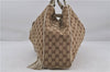 Authentic GUCCI Bamboo Shoulder Tote Bag Canvas Leather 170206 Brown White 6672D