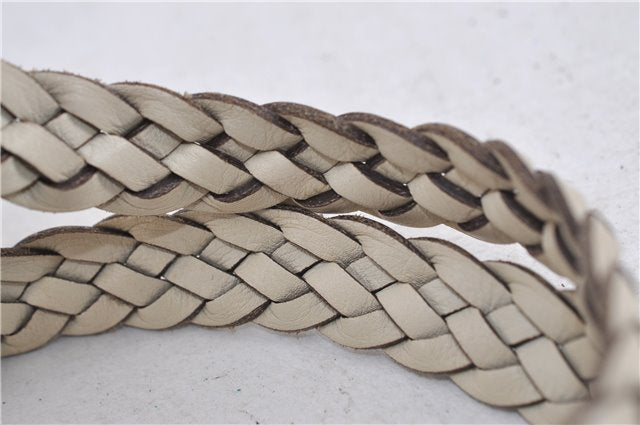 Authentic GUCCI Bamboo Shoulder Tote Bag Canvas Leather 170206 Brown White 6672D