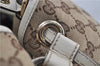 Authentic GUCCI Bamboo Shoulder Tote Bag Canvas Leather 170206 Brown White 6672D