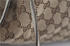 Authentic GUCCI Bamboo Shoulder Tote Bag Canvas Leather 170206 Brown White 6672D