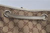 Authentic GUCCI Bamboo Shoulder Tote Bag Canvas Leather 170206 Brown White 6672D