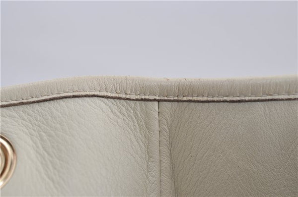 Authentic GUCCI Bamboo Shoulder Tote Bag Canvas Leather 170206 Brown White 6672D