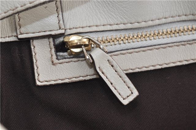 Authentic GUCCI Bamboo Shoulder Tote Bag Canvas Leather 170206 Brown White 6672D