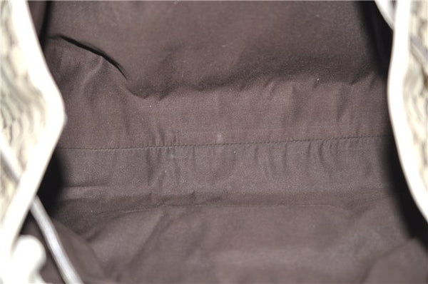 Authentic GUCCI Bamboo Shoulder Tote Bag Canvas Leather 170206 Brown White 6672D