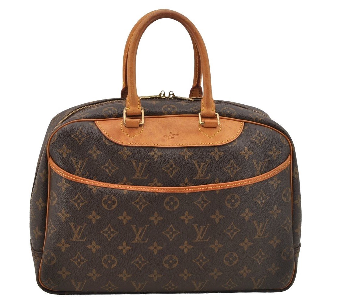 Authentic Louis Vuitton Monogram Deauville Hand Bag M47270 LV 6672I