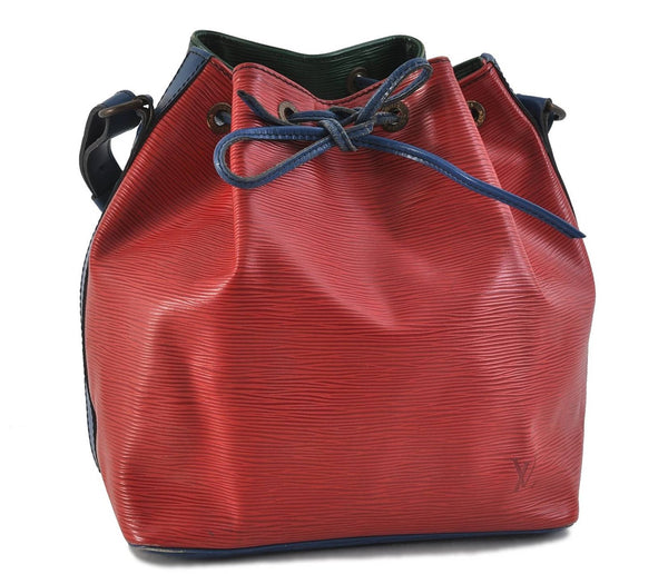 Auth LOUIS VUITTON Epi Petit Noe Tricolor Red x Blue x Green Shoulder Bag 6674C