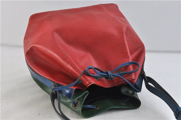 Auth LOUIS VUITTON Epi Petit Noe Tricolor Red x Blue x Green Shoulder Bag 6674C