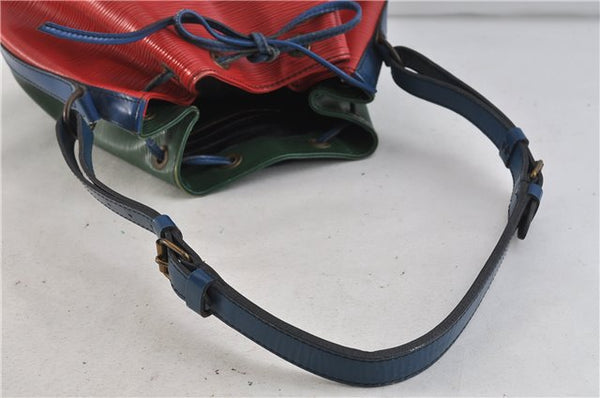 Auth LOUIS VUITTON Epi Petit Noe Tricolor Red x Blue x Green Shoulder Bag 6674C