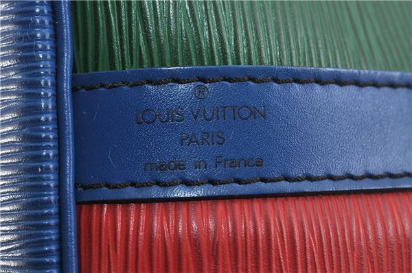 Auth LOUIS VUITTON Epi Petit Noe Tricolor Red x Blue x Green Shoulder Bag 6674C