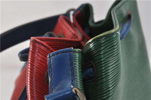 Auth LOUIS VUITTON Epi Petit Noe Tricolor Red x Blue x Green Shoulder Bag 6674C
