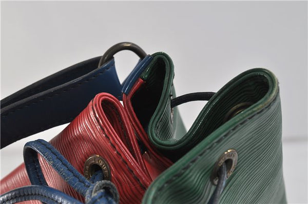 Auth LOUIS VUITTON Epi Petit Noe Tricolor Red x Blue x Green Shoulder Bag 6674C