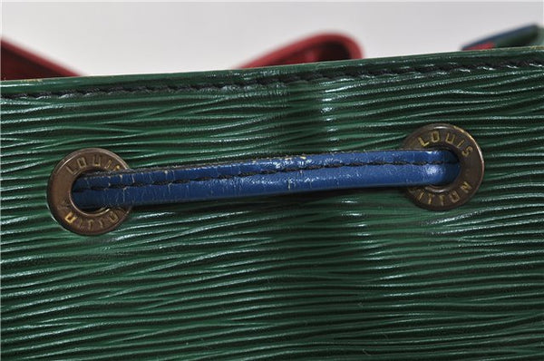 Auth LOUIS VUITTON Epi Petit Noe Tricolor Red x Blue x Green Shoulder Bag 6674C