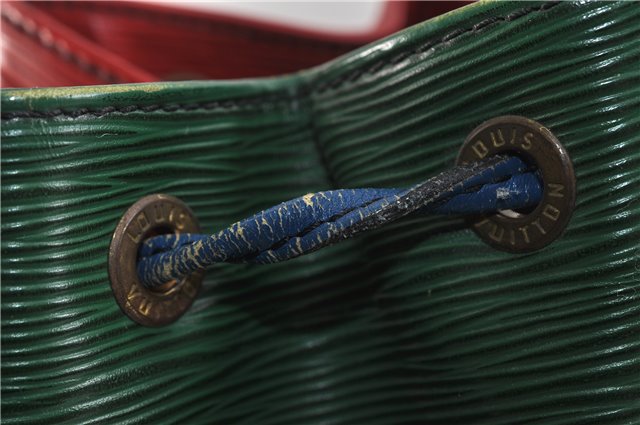 Auth LOUIS VUITTON Epi Petit Noe Tricolor Red x Blue x Green Shoulder Bag 6674C