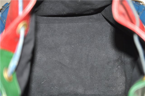 Auth LOUIS VUITTON Epi Petit Noe Tricolor Red x Blue x Green Shoulder Bag 6674C