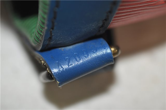 Auth LOUIS VUITTON Epi Petit Noe Tricolor Red x Blue x Green Shoulder Bag 6674C