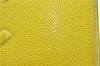 Authentic CHANEL Caviar Skin CoCo Mark Round Zip Long Wallet Purse Yellow 6674D