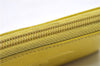 Authentic CHANEL Caviar Skin CoCo Mark Round Zip Long Wallet Purse Yellow 6674D