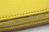 Authentic CHANEL Caviar Skin CoCo Mark Round Zip Long Wallet Purse Yellow 6674D