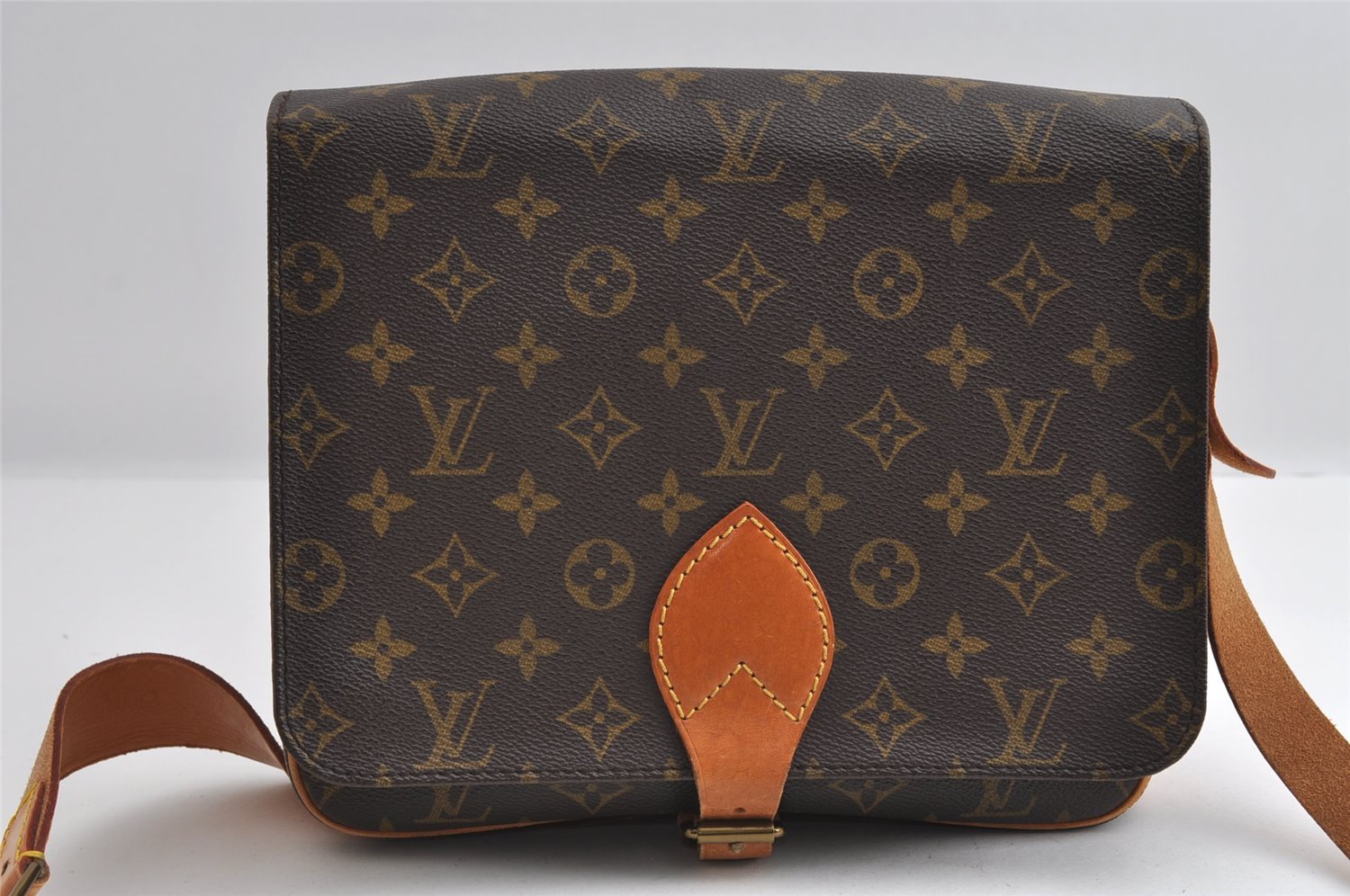 Authentic Louis Vuitton Monogram Cartouchiere GM M51252 Shoulder Bag LV 6674I