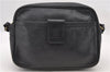 Authentic Burberrys Vintage Leather Shoulder Cross Body Bag Purse Black 6677C