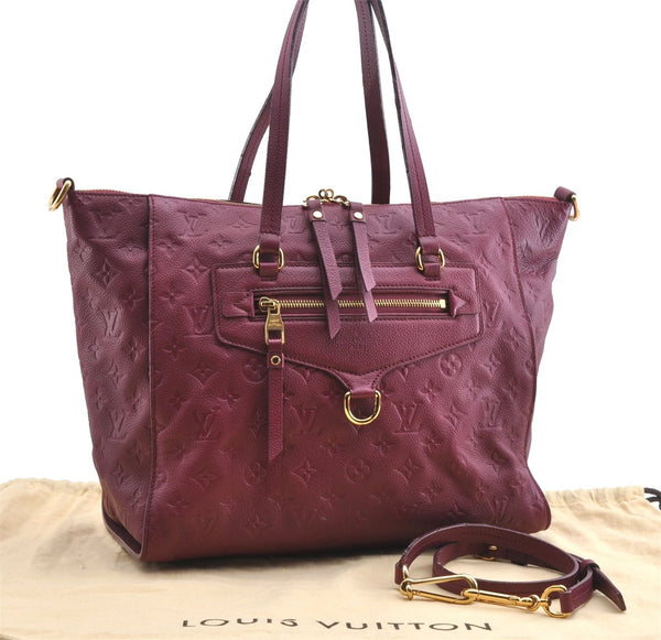 Louis Vuitton Monogram Empreinte Lumineuse PM Tote Bag Bordeaux M94046 LV 6677F