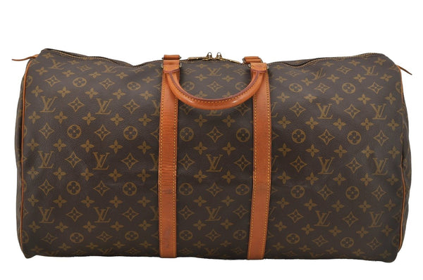 Authentic Louis Vuitton Monogram Keepall 55 Travel Boston Bag M41424 LV 6677I