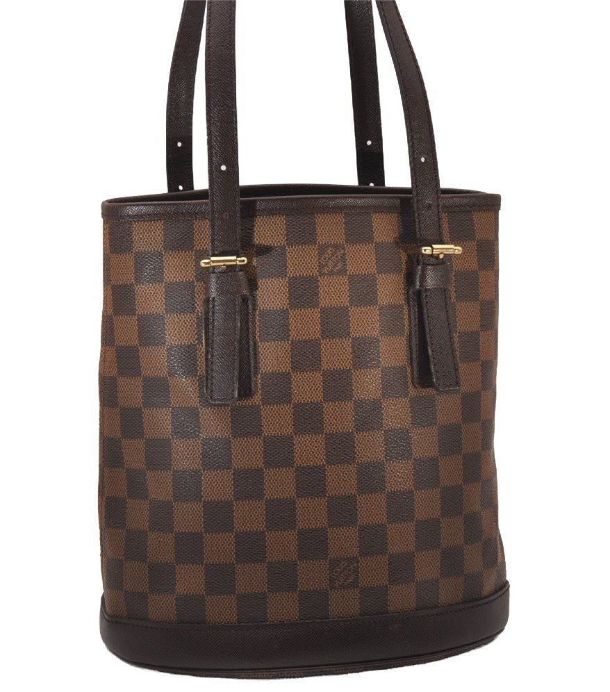Authentic Louis Vuitton Damier Marais Bucket Shoulder Tote Bag N42240 LV 6678I