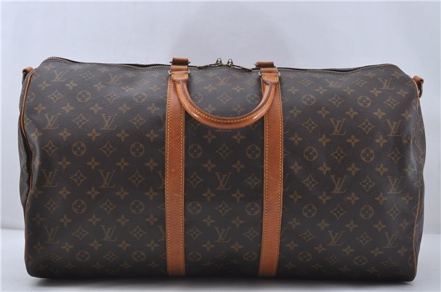 Auth Louis Vuitton Monogram Keepall Bandouliere 55 Boston Bag M41414 LV 6679D