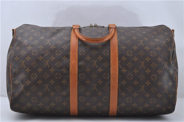 Auth Louis Vuitton Monogram Keepall Bandouliere 55 Boston Bag M41414 LV 6679D